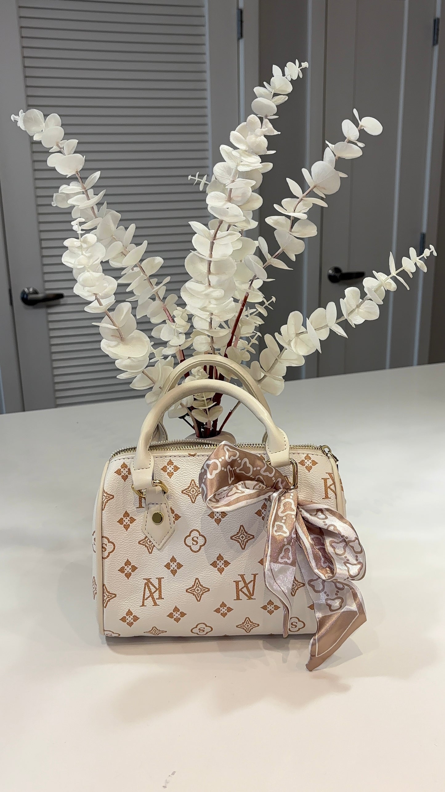 Designer-inspired white mini bag