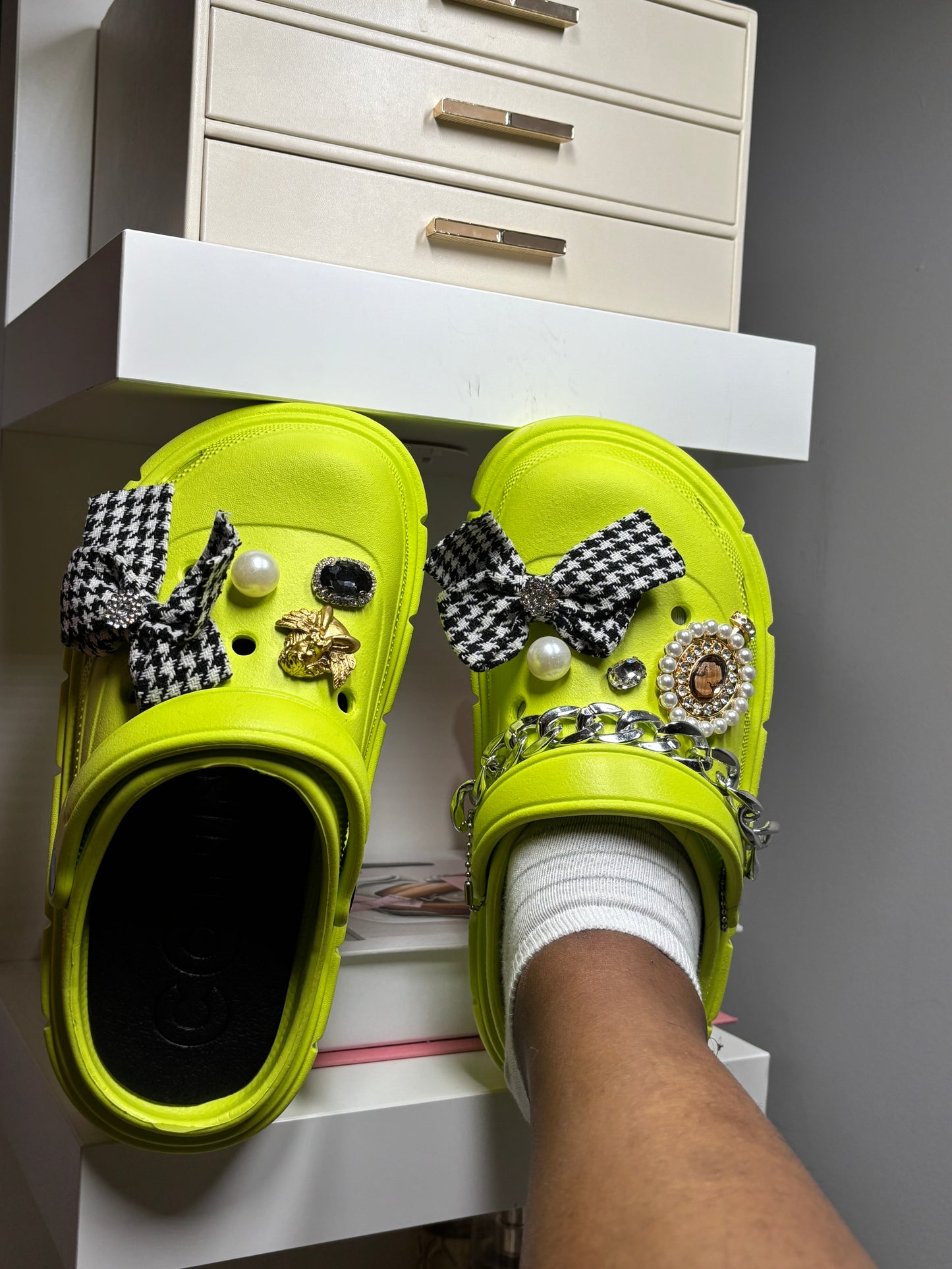 Vibrant charm clogs